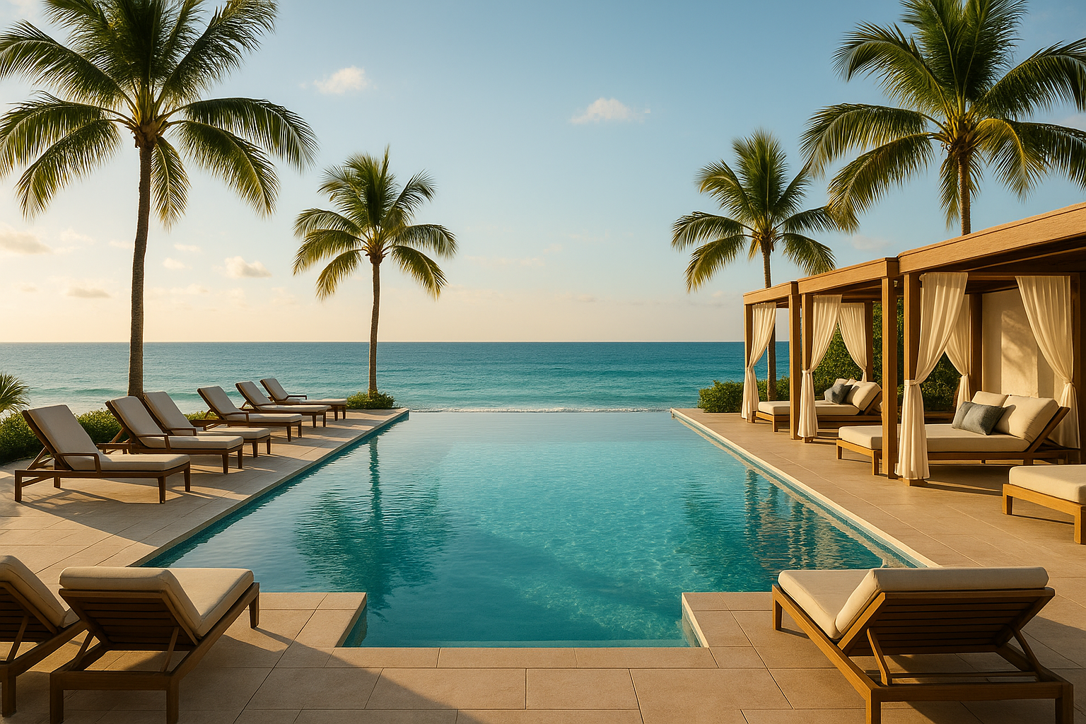 Infinity pool & cabanas